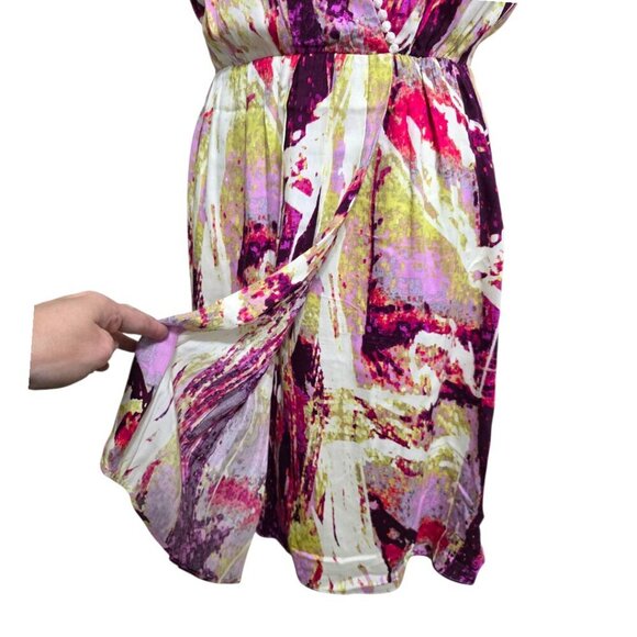 Antonio Melani Marbled V-Neck Cap Sleeve Faux Wrap Mini Dress Sz 2 - Picture 4 of 10